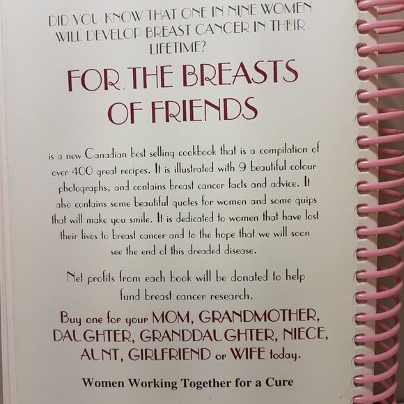 Breast Cancer Canada Tee Shirt Large US L Breast of Friends Cookbooks Vol 1 & 2 - Picture 10 of 16